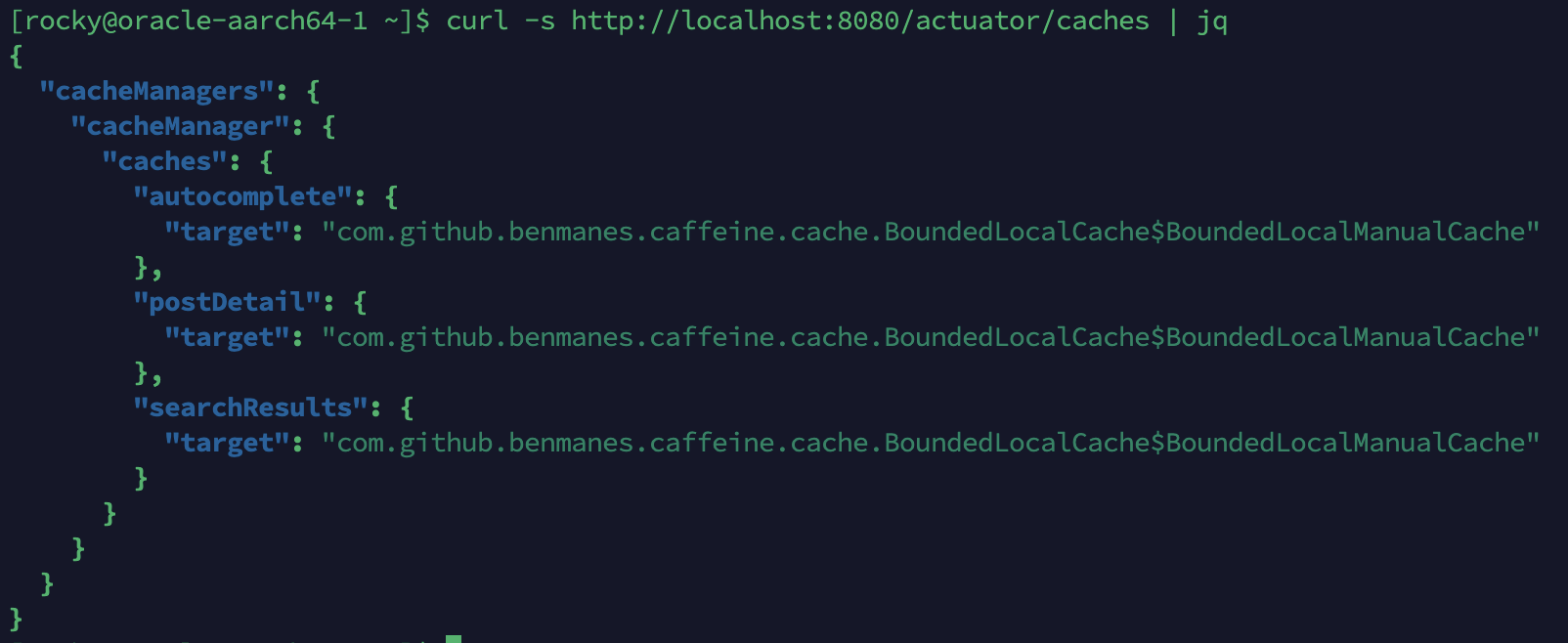 /actuator/caches 응답