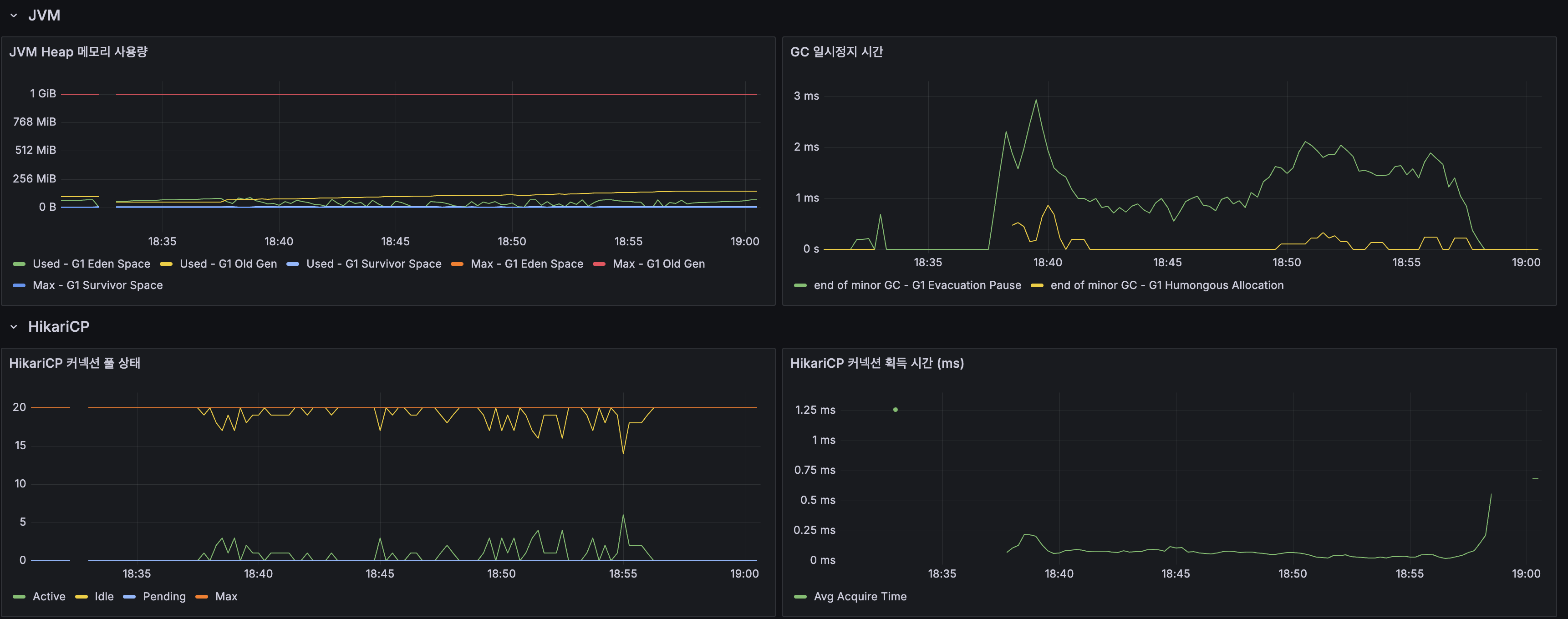JVM Heap + HikariCP
